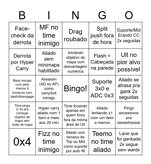 Ferro 1 Bingo Card