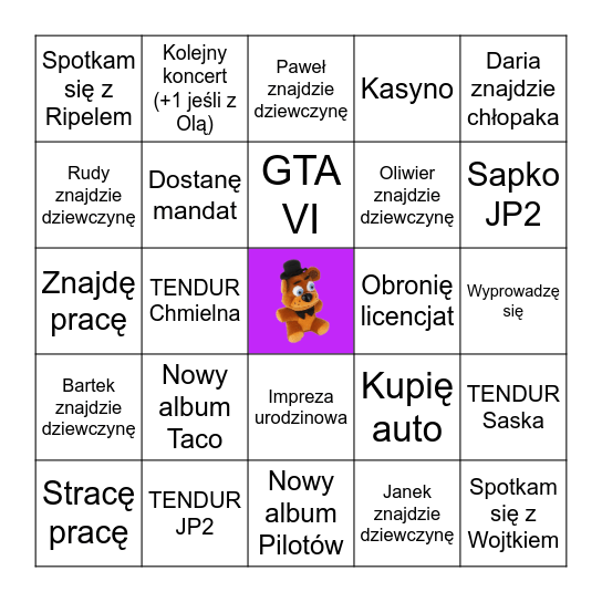 BINGO 2026 Bingo Card