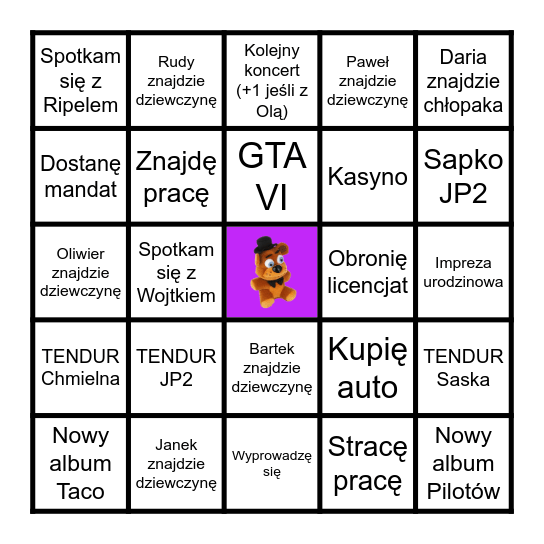 BINGO 2026 Bingo Card