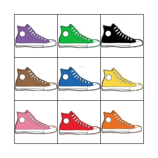 Pete the Cat shoes Bingo Card