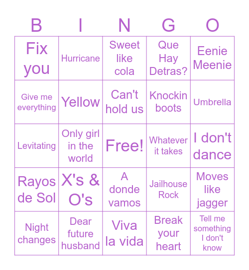 A-Z (Andrea enZ) Bingo Card