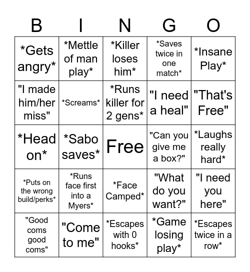 Lucian Bingo Card