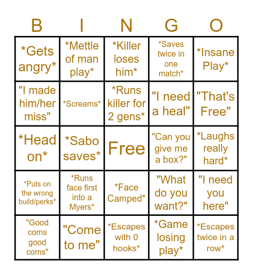 Lucian Bingo Card