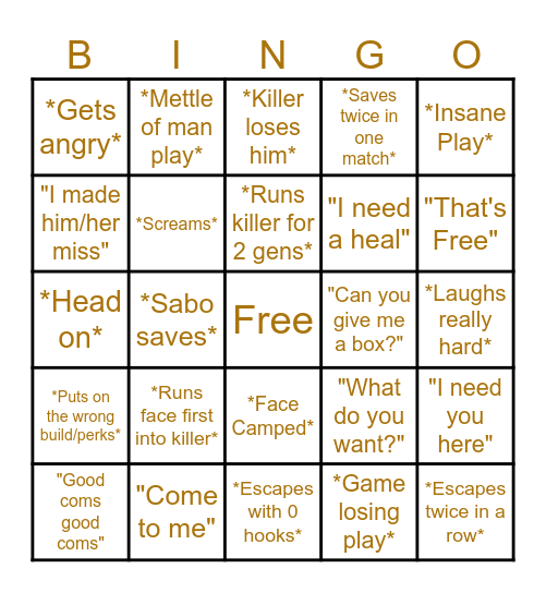 Lucian Bingo Card