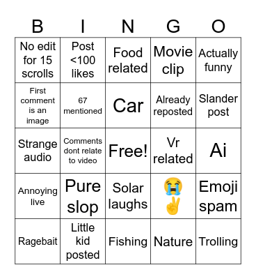 apupupu Bingo Card