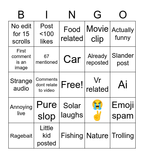 apupupu Bingo Card