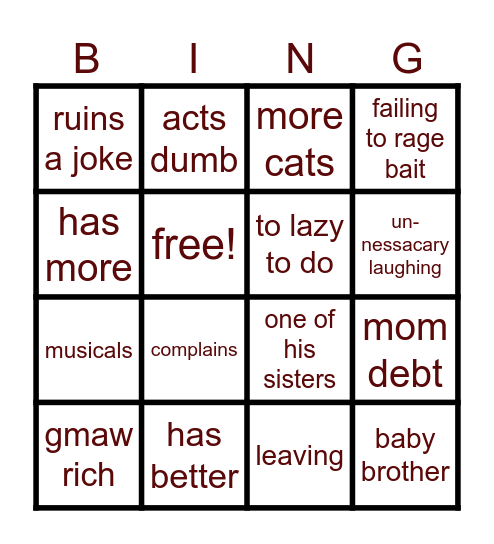 bait boston Bingo Card