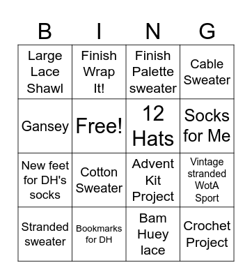 Crafting Bingo Card