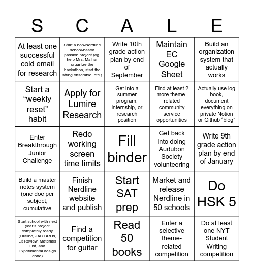 2026 New Years Resolution Bingo - Lock In Bingo Card