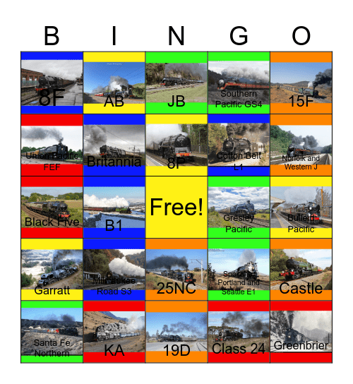 Lego Steam Engines that I would like to create after John say "Wave Bye Bye to Lego Loco for life" one day Bingo Card