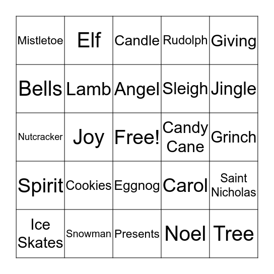 Christmas Bingo Card