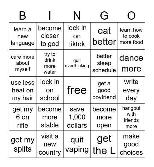 Steffy 2026 Bingo Card