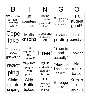 #pvp-tactical-challenge Bingo Card