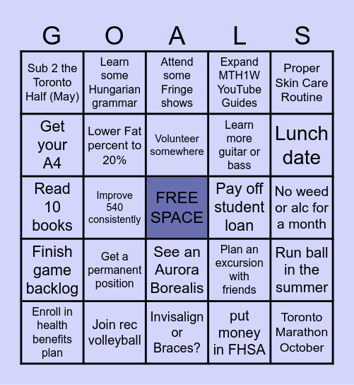 2026 Bingo Card