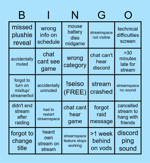 ANTI SCUFF BINGO Card