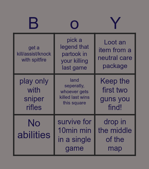 Apex Birthday Bash Edition Bingo Card