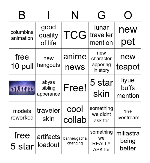 LUNA IV LIVESTREAM BINGO Card
