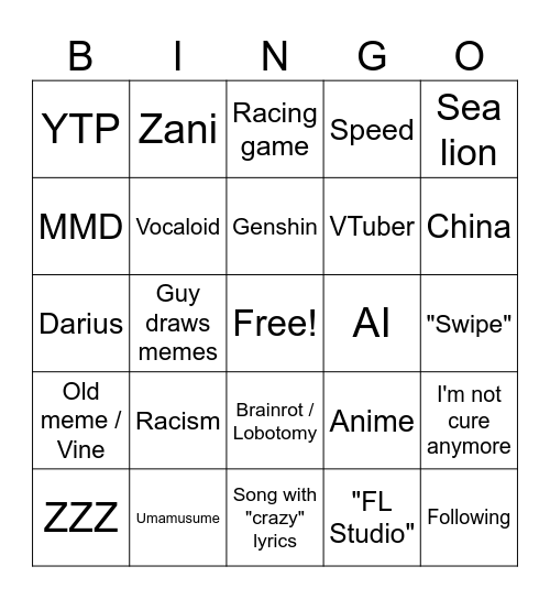 Reels Bingo Card