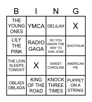 MUSICAL BINGO Card