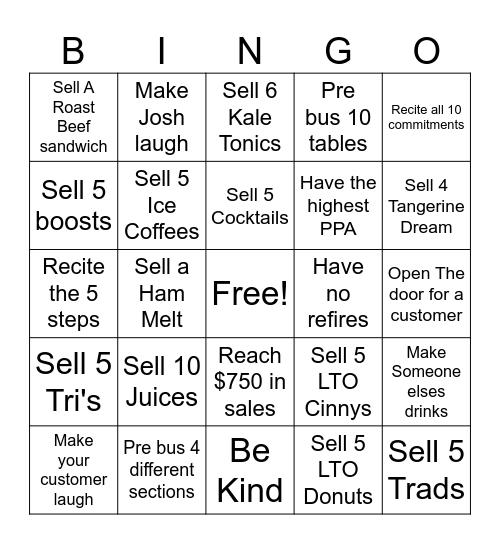 Woodhaven Bingo Card