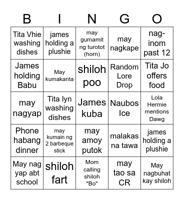 New Year Bingo Card