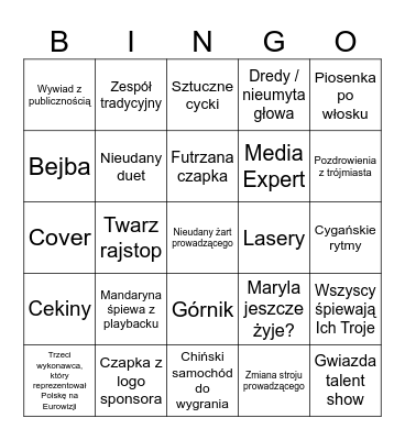 Sylwester 2026 Bingo Card