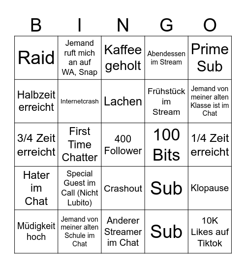 24h Stream Yantendo Bingo Card