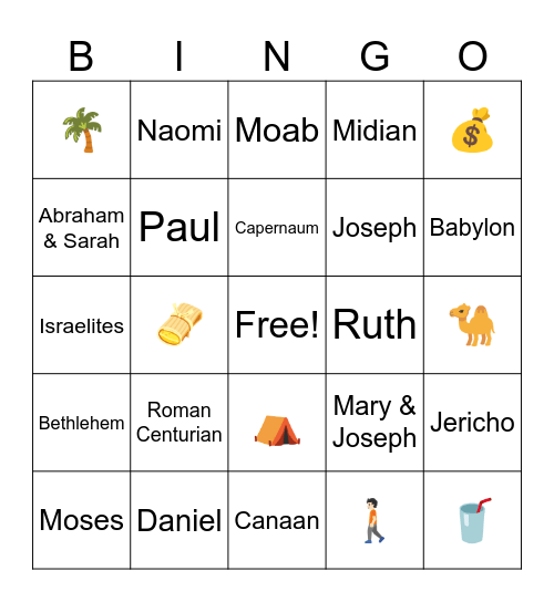Bible Immigrant Bingo Card