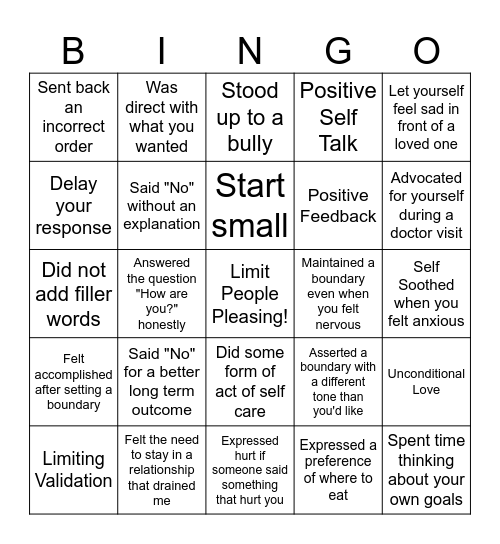 Boundary Bingo Card
