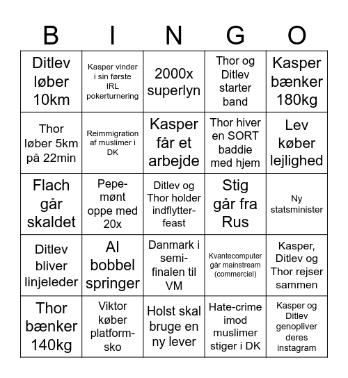 2026 Bingo Card