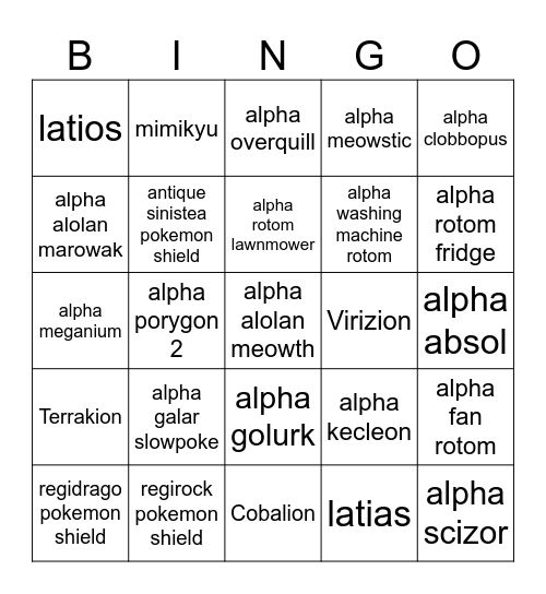 Bingo Card
