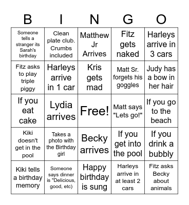 32nd Extravagamza Bingo Card