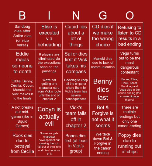 Jackpot Crash Course Bingo Card