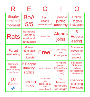 EESTECmas Game Night Bingo Card