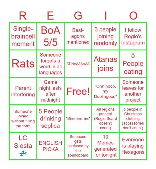 EESTECmas Game Night Bingo Card