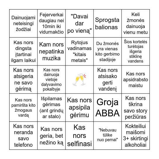 Naujako BINGO Card