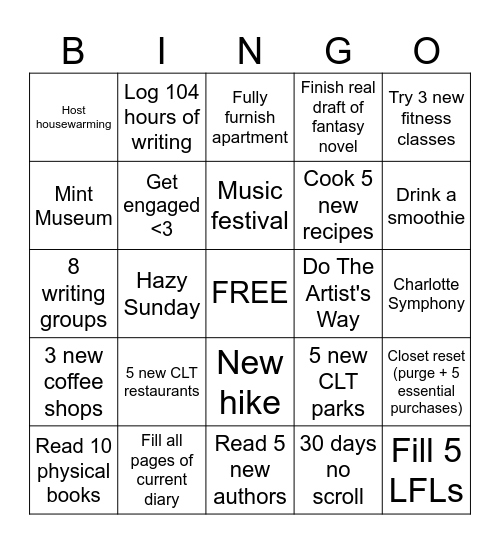 2026! Bingo Card