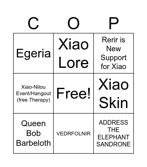 Godshin ‘26 Bingo Card