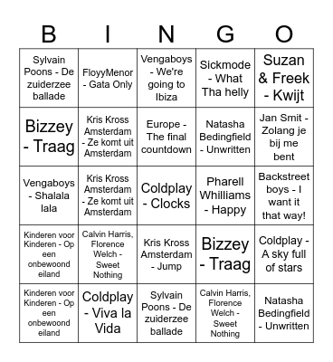 GROTE OUD OP NIEUW KWIZZ Bingo Card