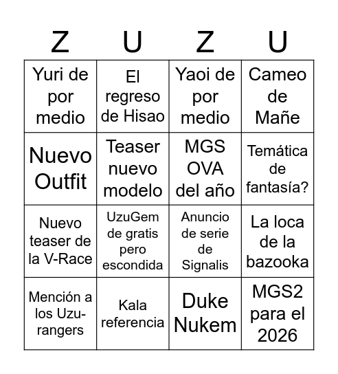 The Hail2U Show 7 Bingo Card