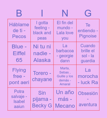 BINGO MUSICAL Bingo Card