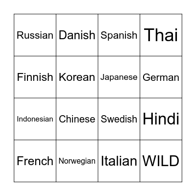 Movies Starting With .... Bingo Card