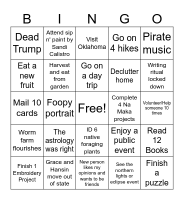 2026 Bingo Card