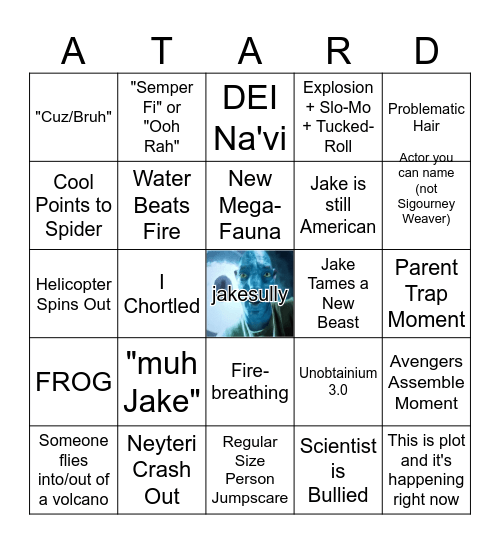 Avatar Bingo Card