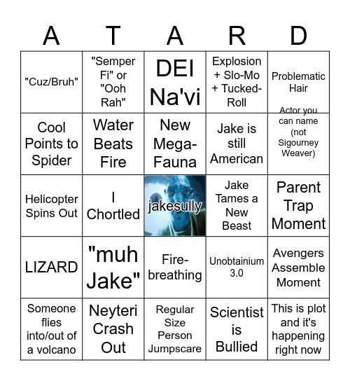 Avatar Bingo Card