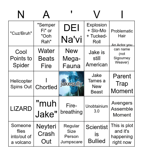 Avatar Bingo Card