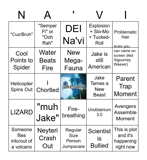 Avatar Bingo Card