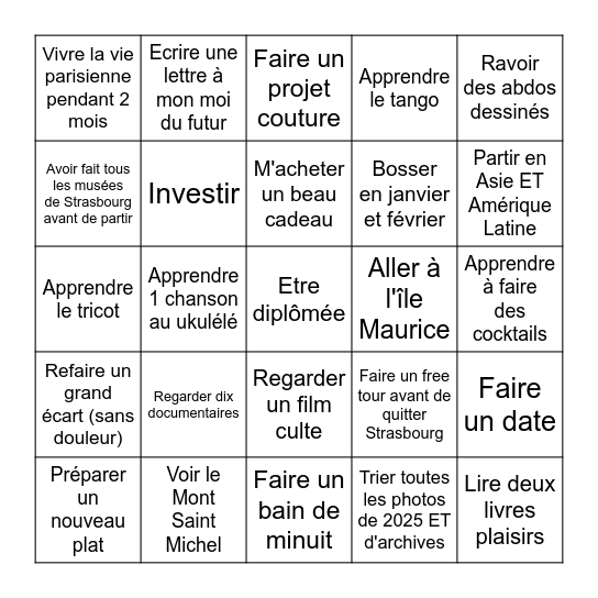 BINGO 2026 Bingo Card