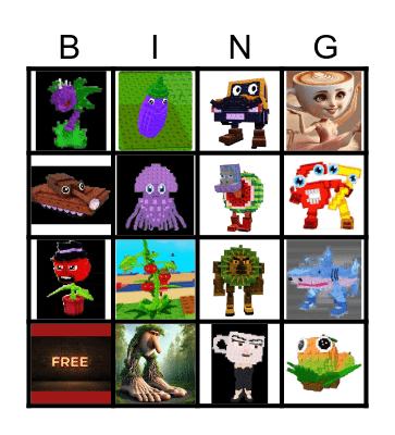 Plants vs Brainrots Bingo Card