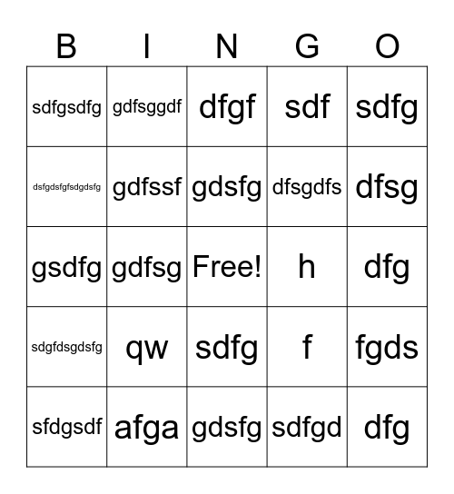 Untilkjlkj Bingo Card